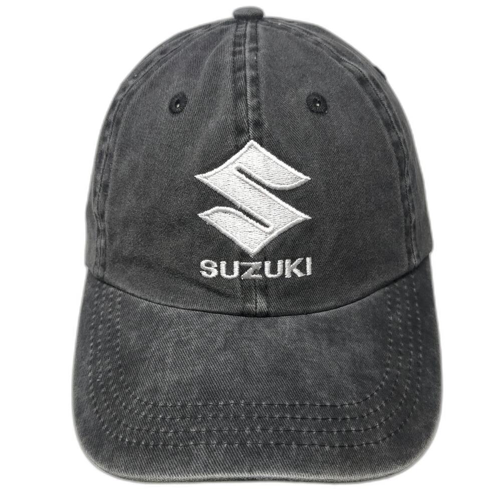 Three In Suzuki Baseball Cap Gray One Size Slideback Embroidered Logo Moto Hat